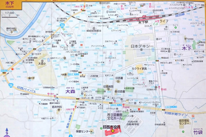 1990年代の木下の地図
