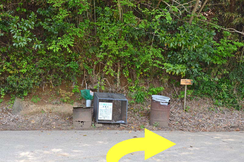 ふれあい小径へのルート