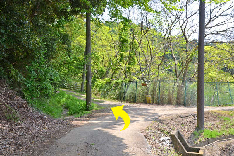 ふれあい小径へのルート