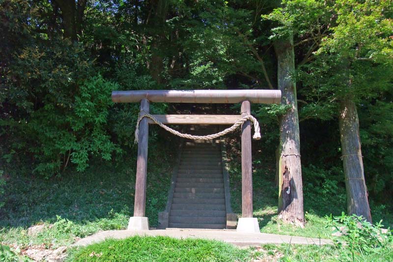 ひょうたん島池の隣の鳥居