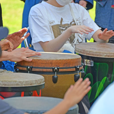 印西まちなか音楽祭ドラム体験