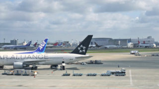 成田空港から飛行機を見る