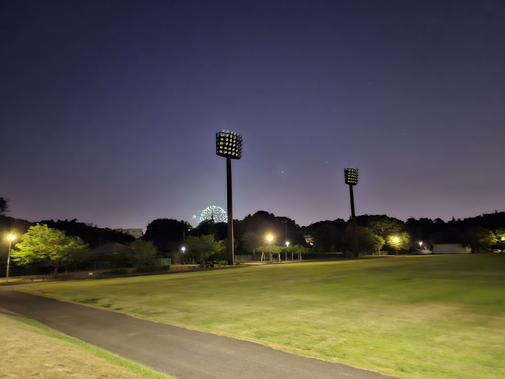 印旛西部公園から佐倉印旛沼の花火