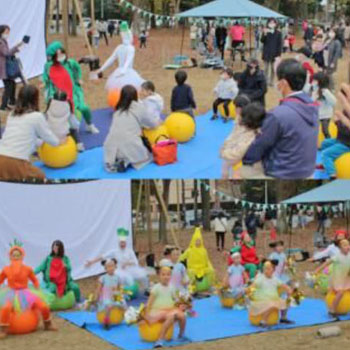 印西まちなか音楽祭バランスボール体験