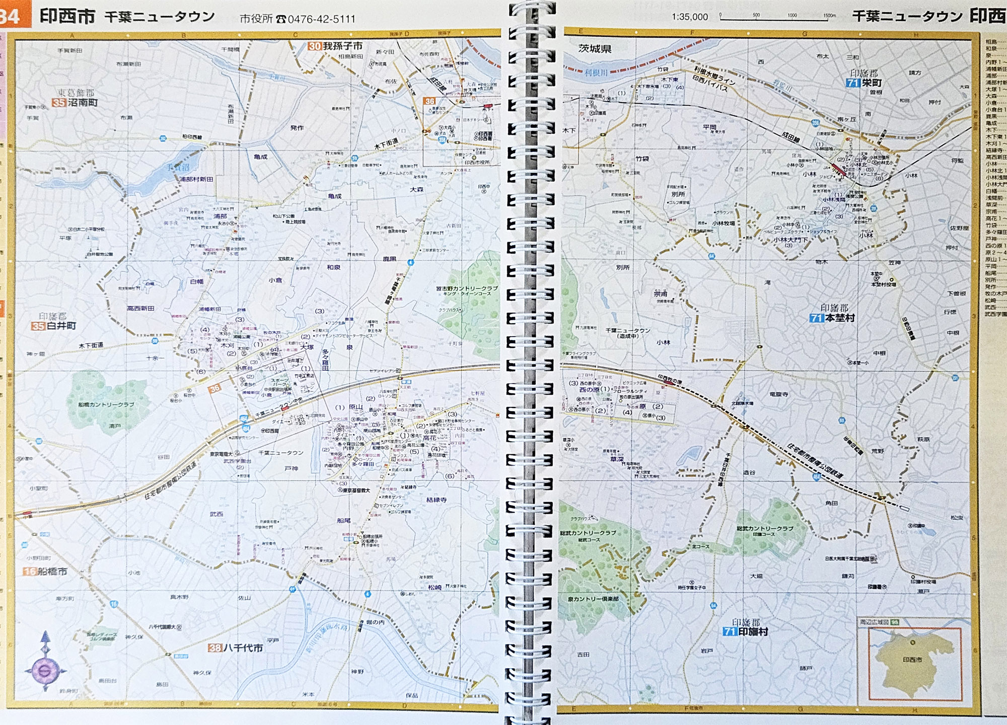 1997年印西市の地図